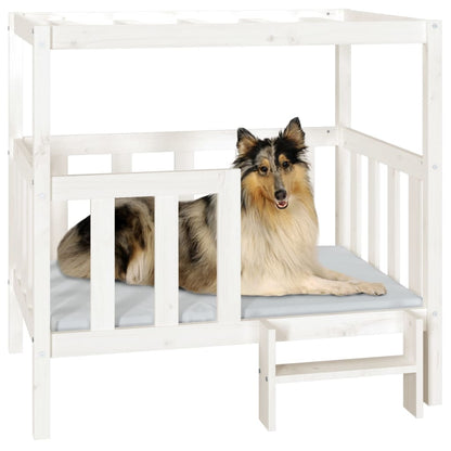 Dog Bed White 105.5x83.5x100 cm Solid Wood Pine