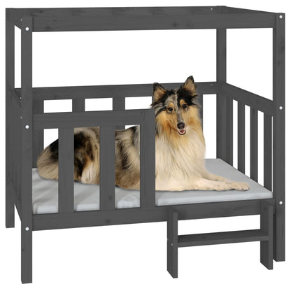 Dog Bed Grey 105.5 x 83.5 x 100 cm Solid Wood Pine