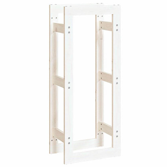 Firewood Rack White 41x25x100 cm Solid Wood Pine