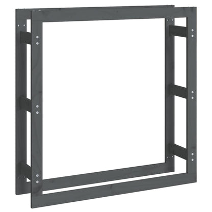 Firewood Rack Grey 100x25x100 cm Solid Wood Pine