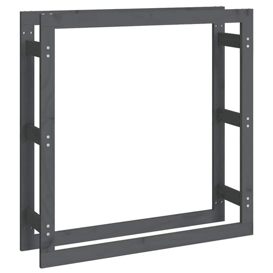 Firewood Rack Grey 100x25x100 cm Solid Wood Pine