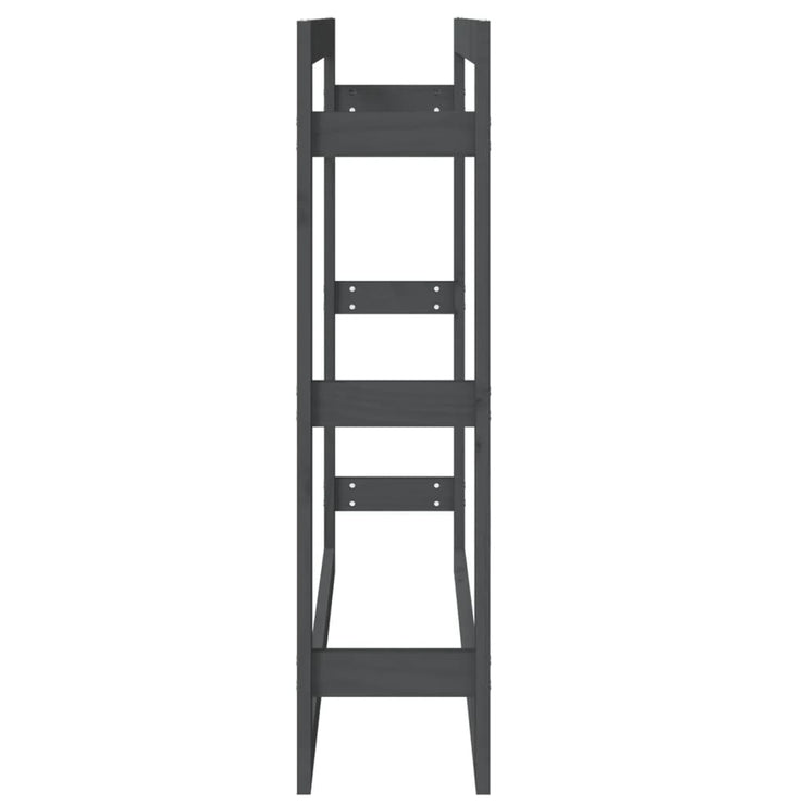 Firewood Rack Grey 100x25x100 cm Solid Wood Pine