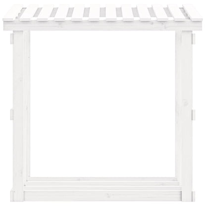 Firewood Rack White 108x64.5x109 cm Solid Wood Pine
