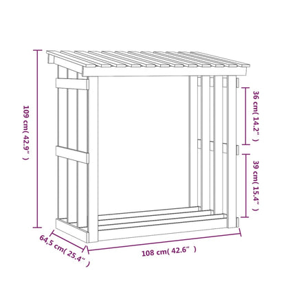 Firewood Rack White 108x64.5x109 cm Solid Wood Pine