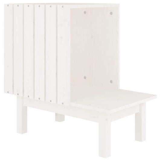 Cat House White 60x36x60 cm Solid Wood Pine