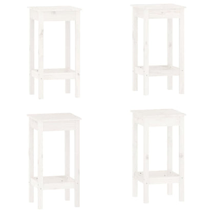 5 Piece Bar Set White Solid Wood Pine