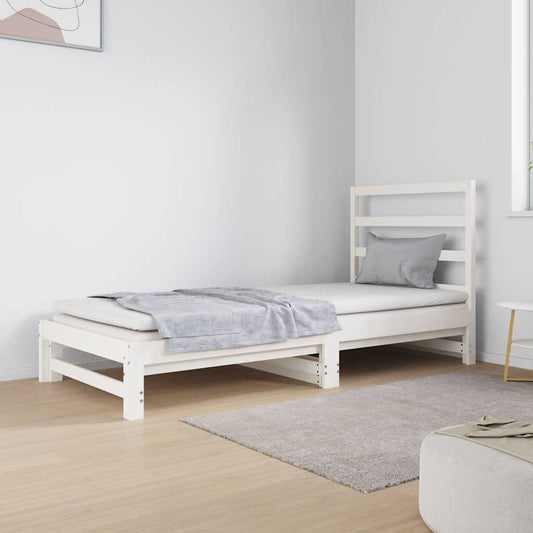 Pull-out Day Bed without Mattress White 2x(90x190) cm