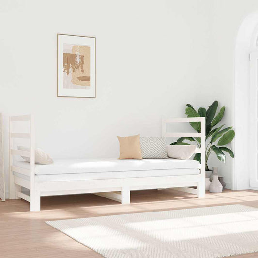 Pull-out Day Bed without Mattress White 2x(90x190) cm