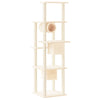 Cat Tree with Sisal Scratching Posts Cream 169 cm