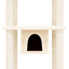 Cat Tree with Sisal Scratching Posts Cream 169 cm