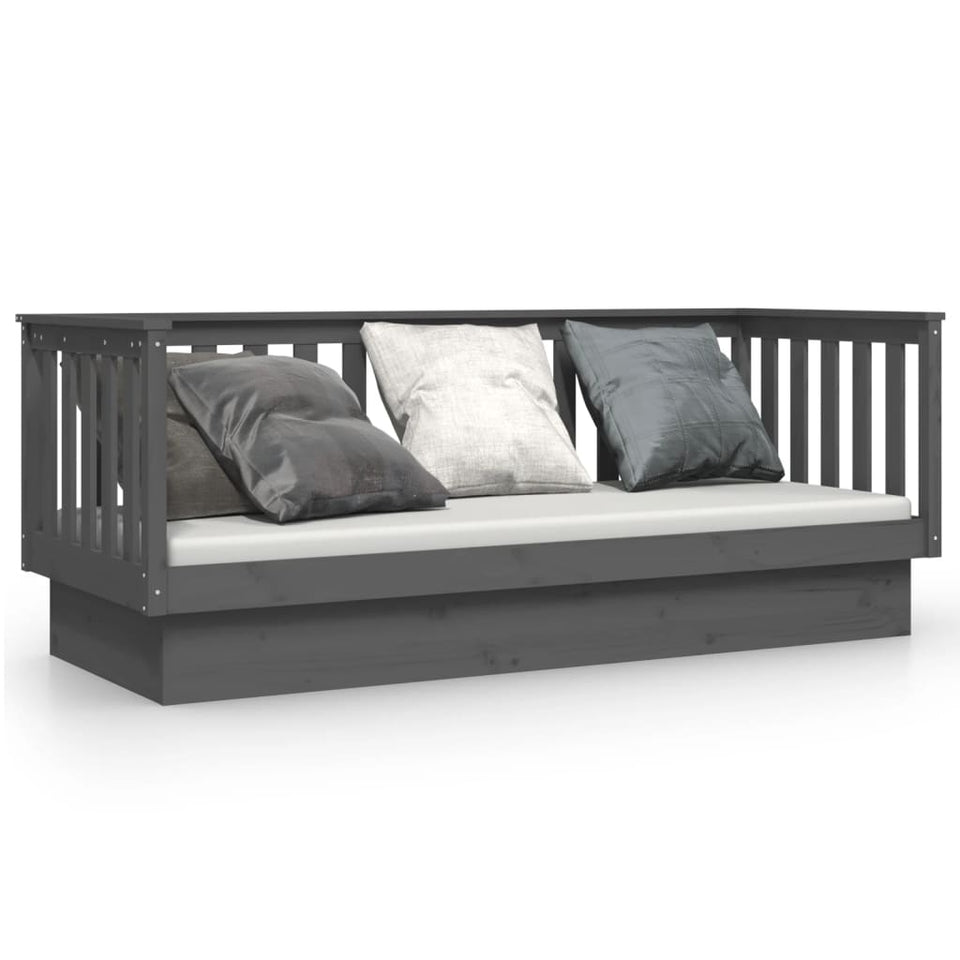 Day Bed Grey 75x190 cm Solid Wood Pine