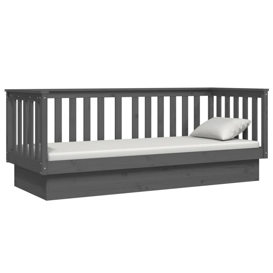 Day Bed Grey 75x190 cm Solid Wood Pine