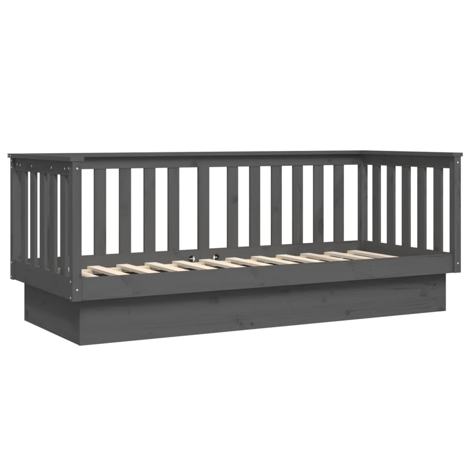 Day Bed Grey 75x190 cm Solid Wood Pine