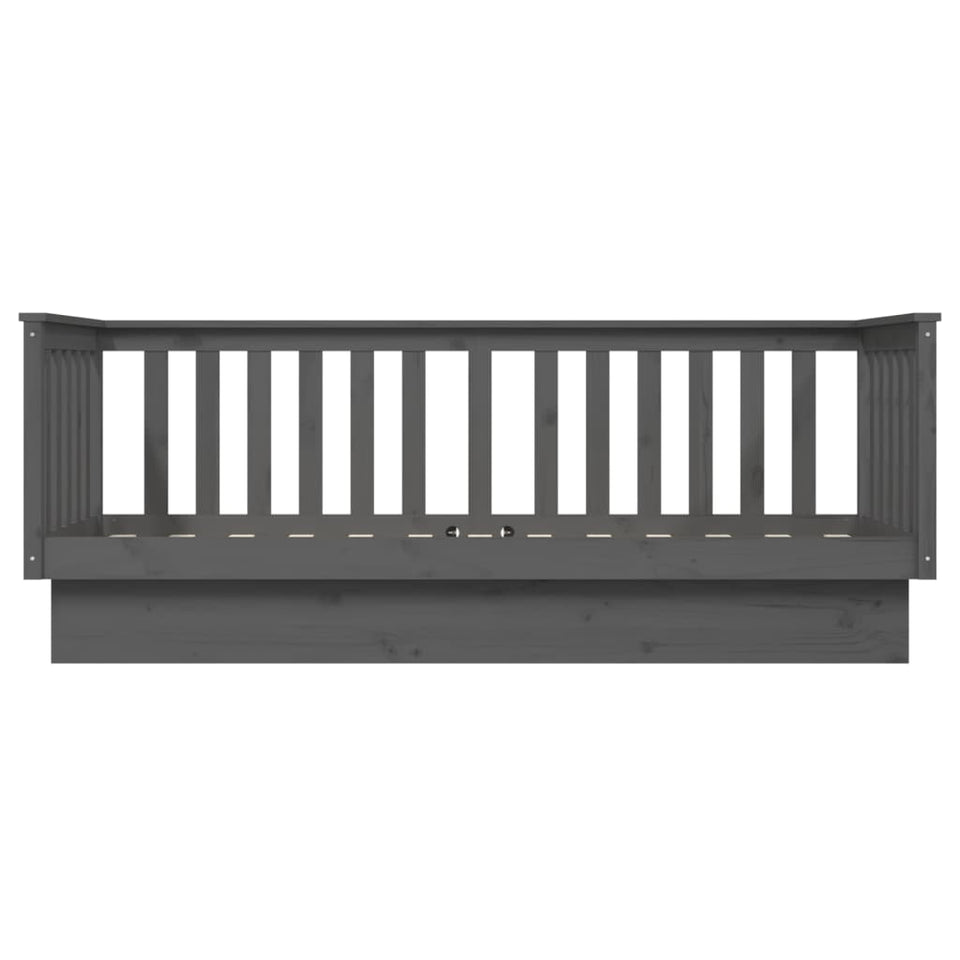 Day Bed Grey 75x190 cm Solid Wood Pine