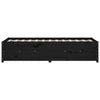Day Bed without Mattress Black 75x190 cm Small Single  Solid Wood Pine
