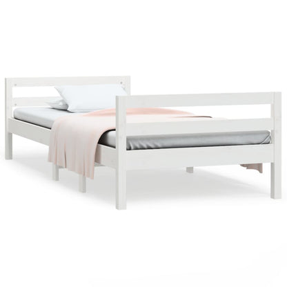 Bed Frame without Mattress White 90x200 cm Solid Wood Pine