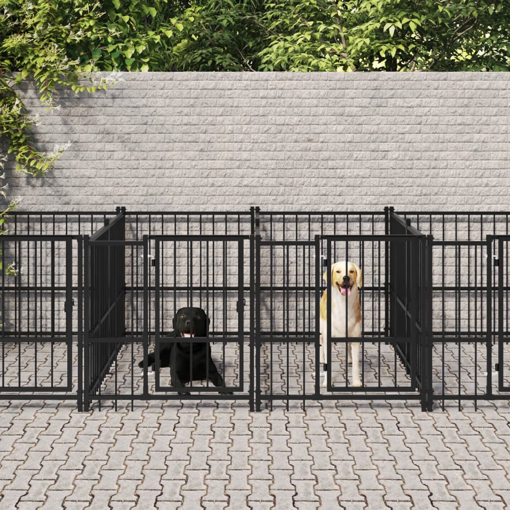 Outdoor Dog Kennel Steel 18.77 m²