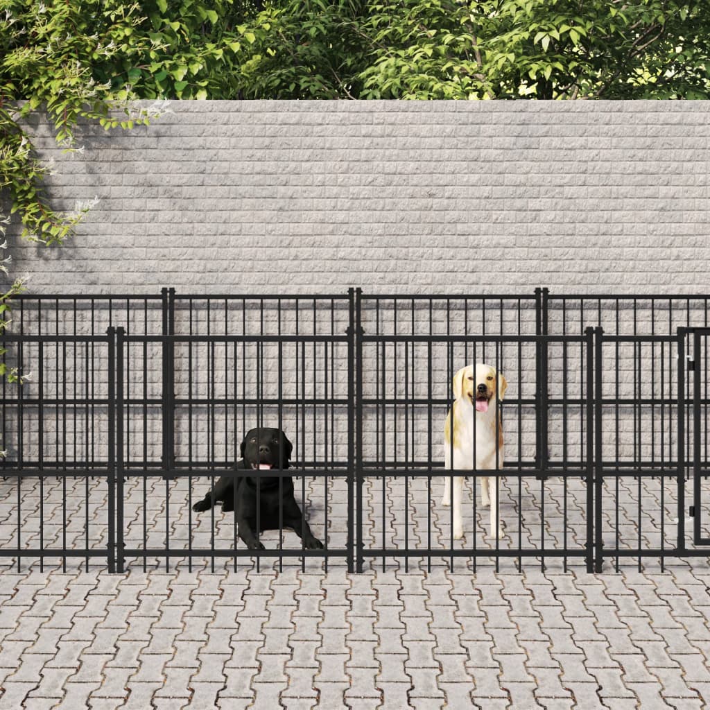 Outdoor Dog Kennel Steel 7.51 m²