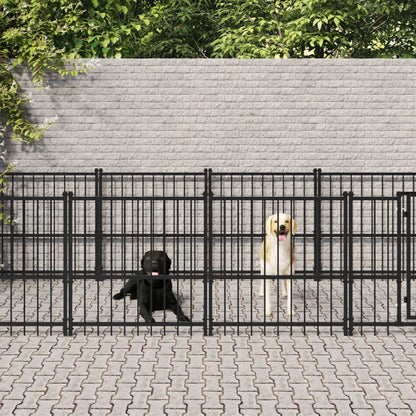Outdoor Dog Kennel Steel 7.51 m²