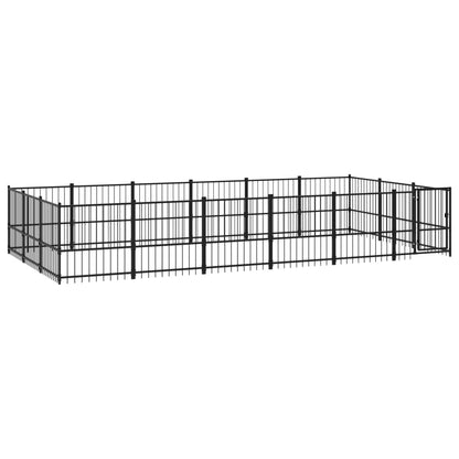 Outdoor Dog Kennel Steel 16.94 m²