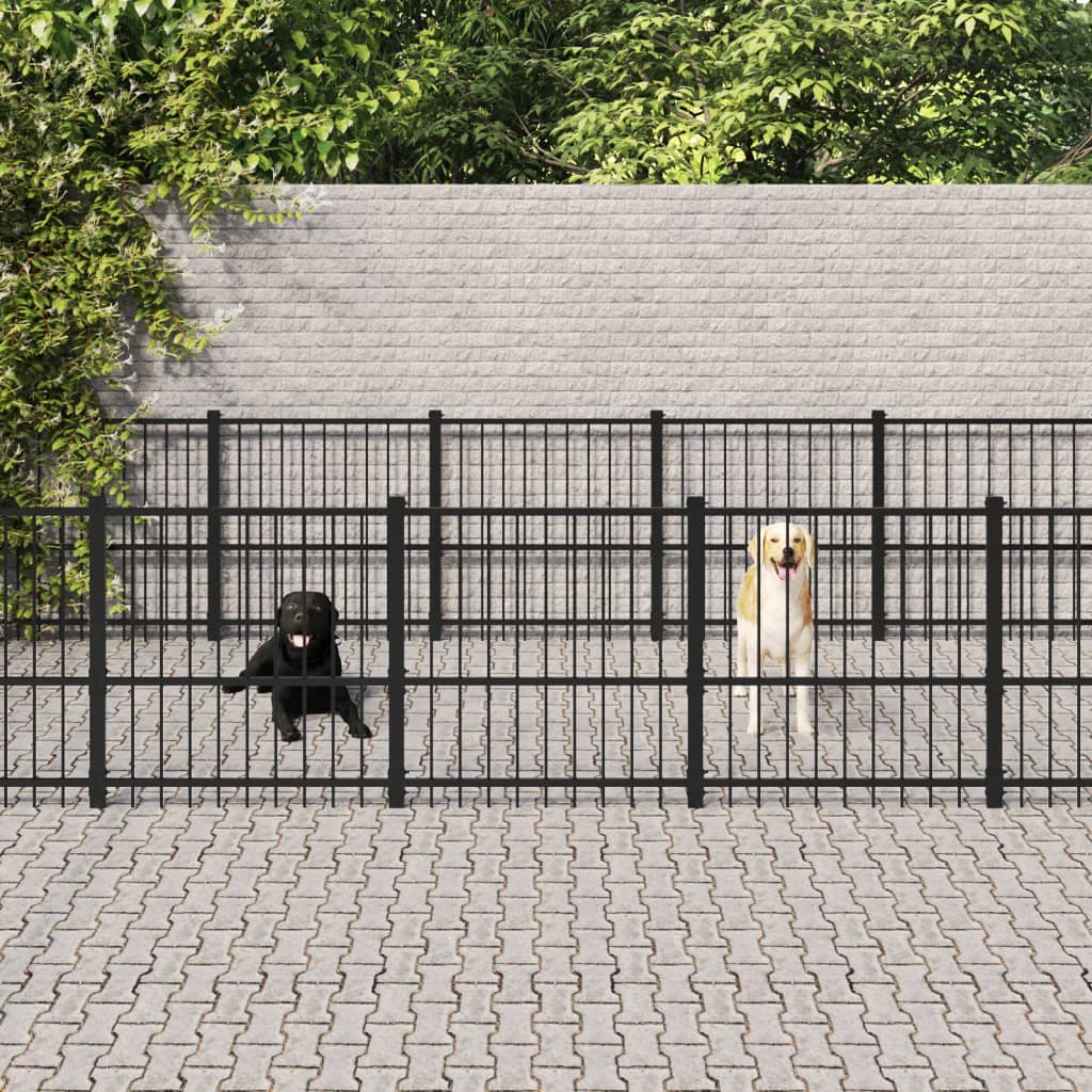 Outdoor Dog Kennel Steel 22.58 m²