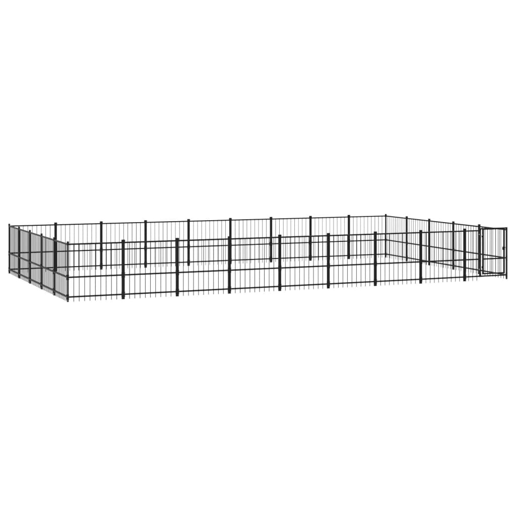 Outdoor Dog Kennel Steel 42.34 m²