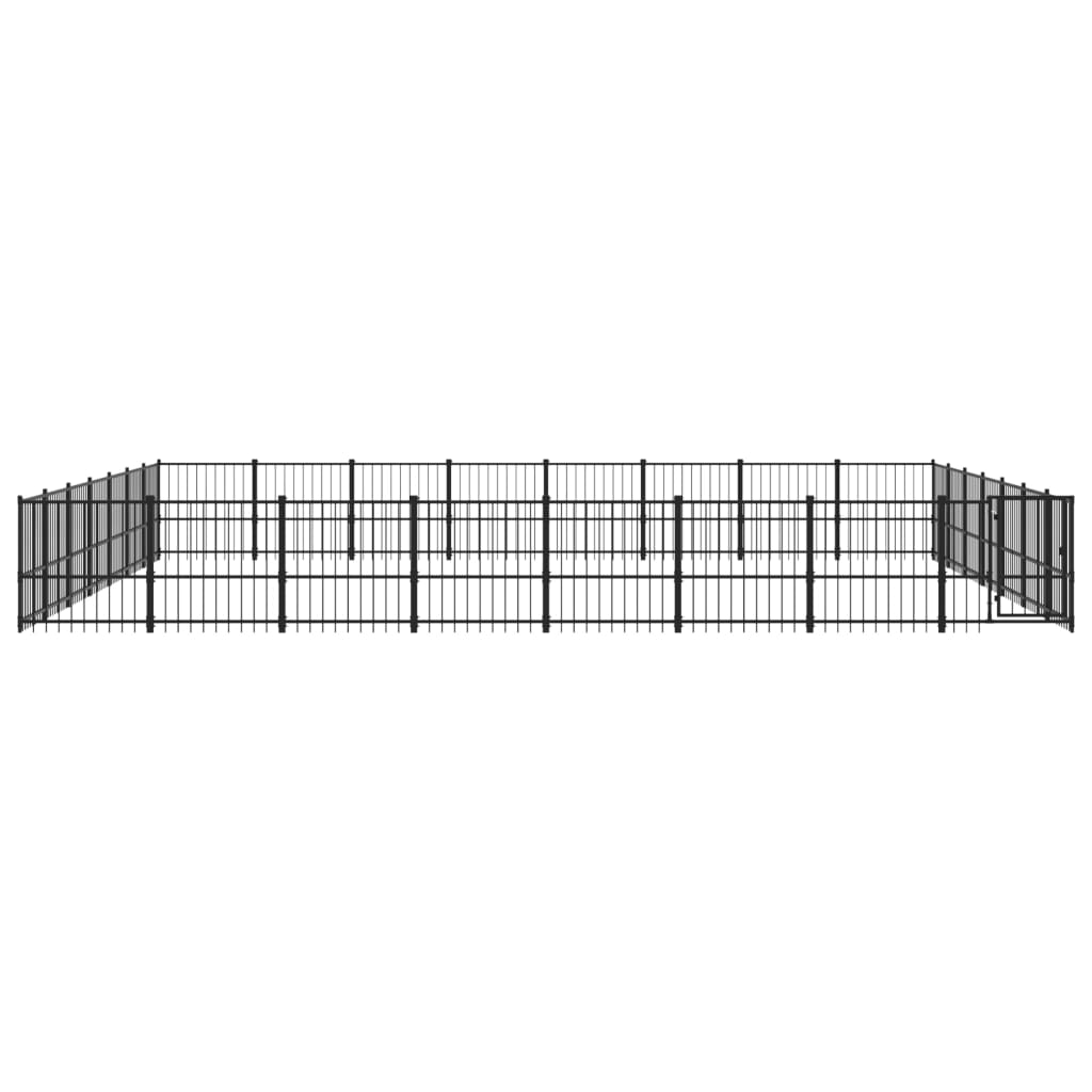 Outdoor Dog Kennel Steel 52.69 m²