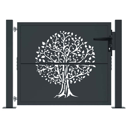 Garden Gate Anthracite 100x100 cm Steel Tree Design
