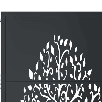 Garden Gate Anthracite 100x100 cm Steel Tree Design