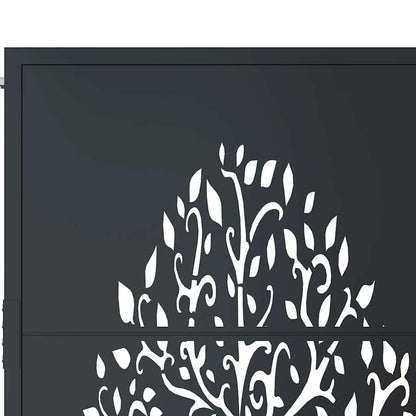 Garden Gate Anthracite 100x175 cm Steel Tree Design