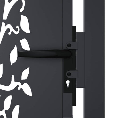 Garden Gate Anthracite 100x175 cm Steel Tree Design
