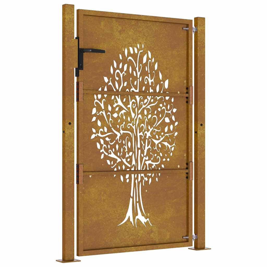 Garden Gate 100x125 cm Corten Steel Tree Design