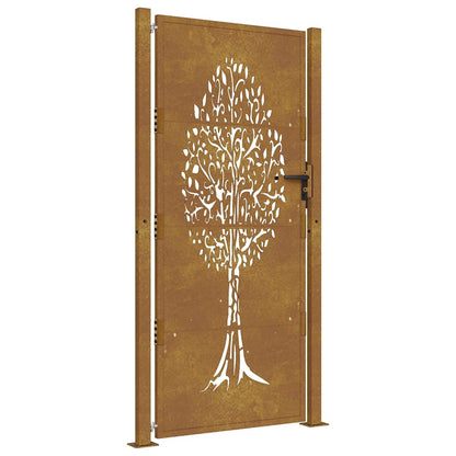 Garden Gate 100x175 cm Corten Steel Tree Design