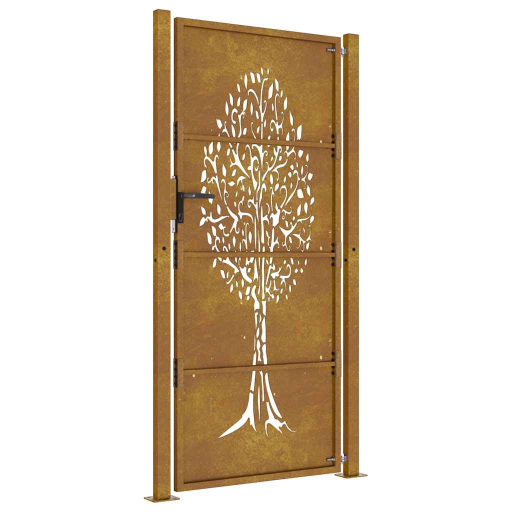 Garden Gate 100x175 cm Corten Steel Tree Design