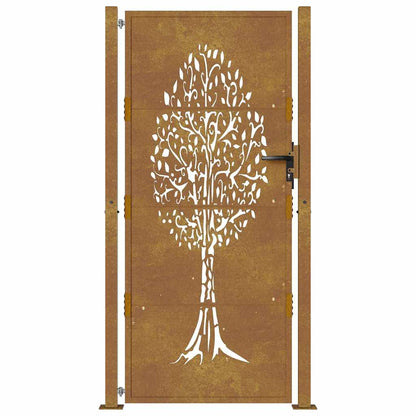 Garden Gate 100x200 cm Corten Steel Tree Design