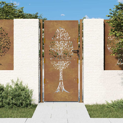 Garden Gate 100x200 cm Corten Steel Tree Design