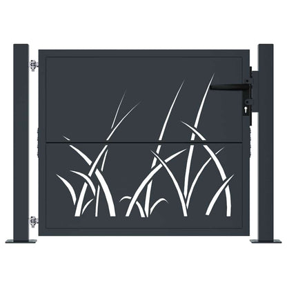 Garden Gate Anthracite 100x75 cm Steel Grass Design