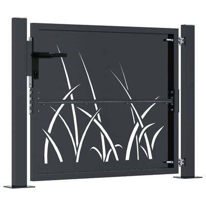 Garden Gate Anthracite 100x75 cm Steel Grass Design