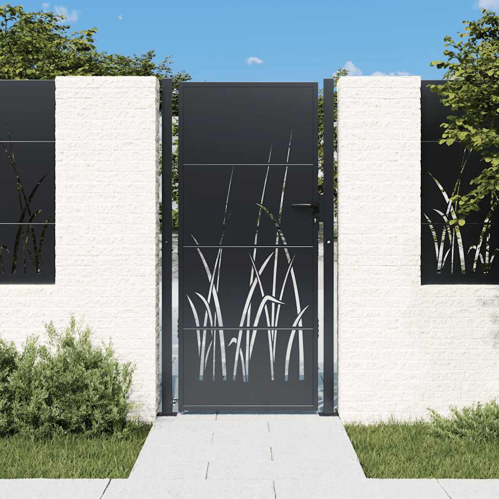 Garden Gate Anthracite 100x175 cm Steel Grass Design