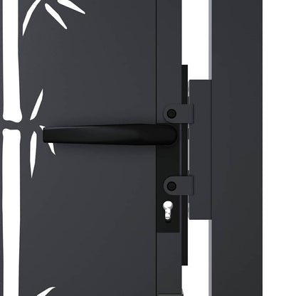 Garden Gate Anthracite 100x100 cm Steel Bamboo Design