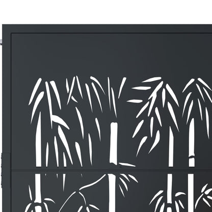 Garden Gate Anthracite 100x125 cm Steel Bamboo Design