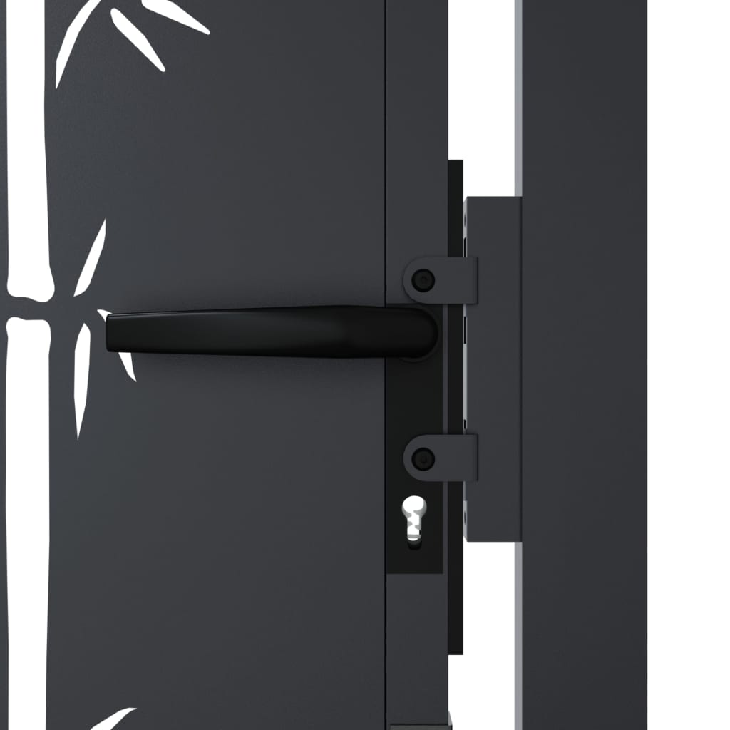 Garden Gate Anthracite 100x125 cm Steel Bamboo Design
