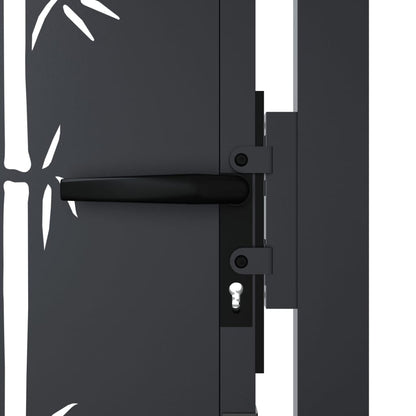 Garden Gate Anthracite 100x125 cm Steel Bamboo Design