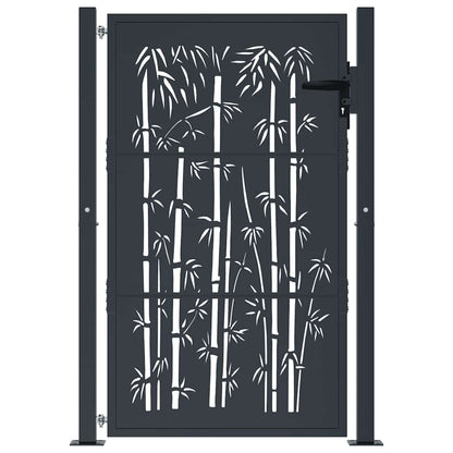 Garden Gate Anthracite 100x150 cm Steel Bamboo Design