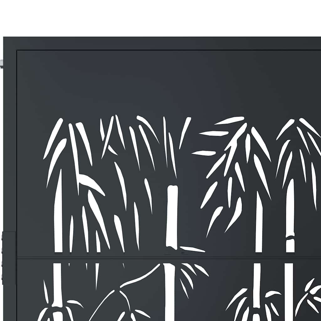 Garden Gate Anthracite 100x150 cm Steel Bamboo Design