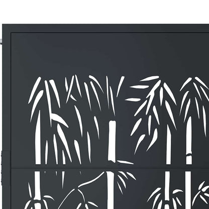 Garden Gate Anthracite 100x150 cm Steel Bamboo Design