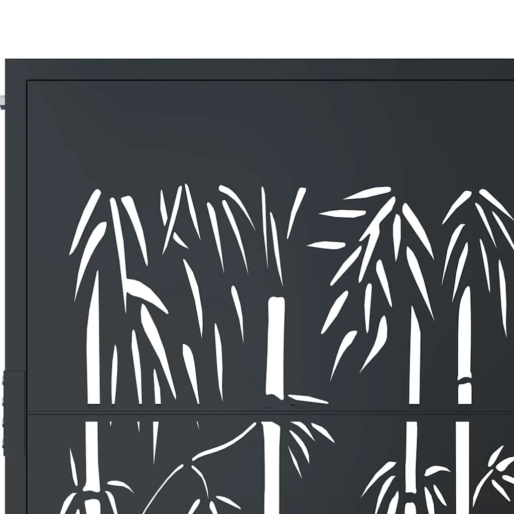Garden Gate Anthracite 100x175 cm Steel Bamboo Design