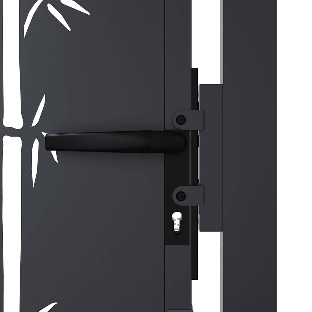 Garden Gate Anthracite 100x175 cm Steel Bamboo Design