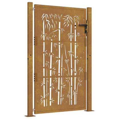 Garden Gate 100x125 cm Corten Steel Bamboo Design