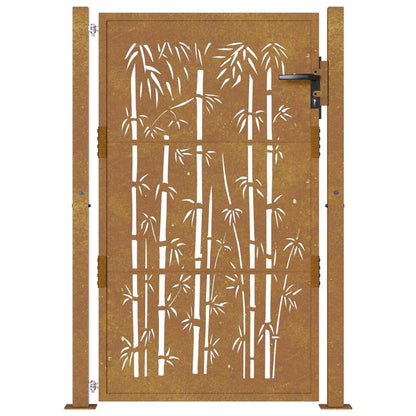 Garden Gate 100x125 cm Corten Steel Bamboo Design